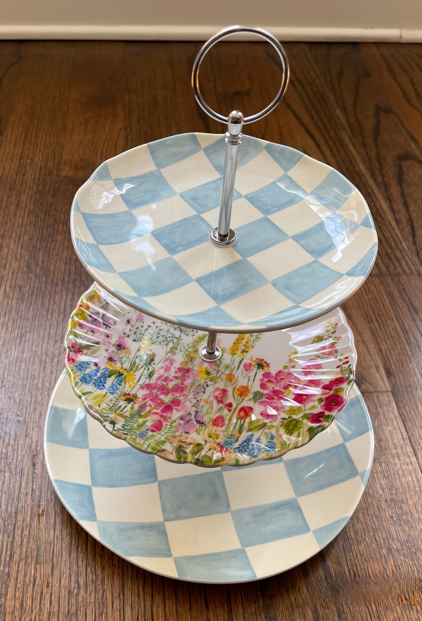 Blue and White Check Garden
